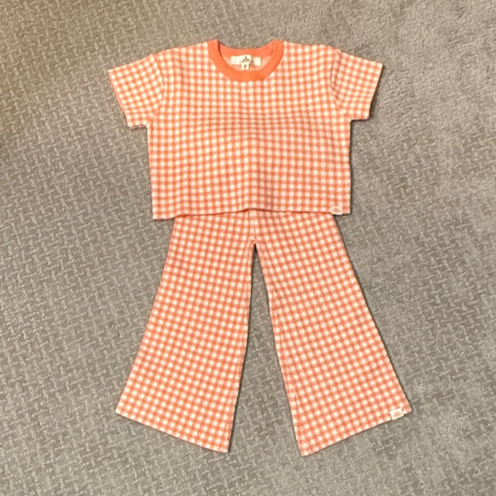 Rip Curl Orange Gingham Kids Set